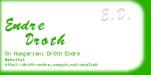 endre droth business card